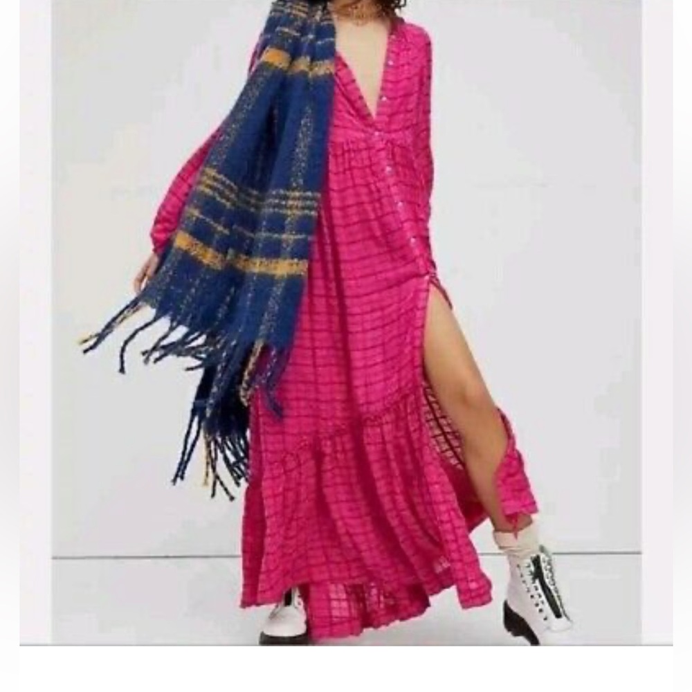Hot pink free people viola dress
